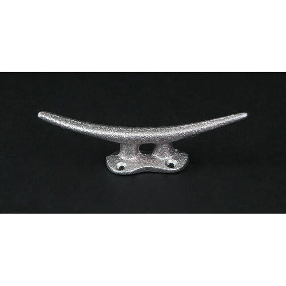 Set of 4 Silver Finish Cast Iron Cleat Wall Hooks/Drawer Pulls - Picture 3 of 6